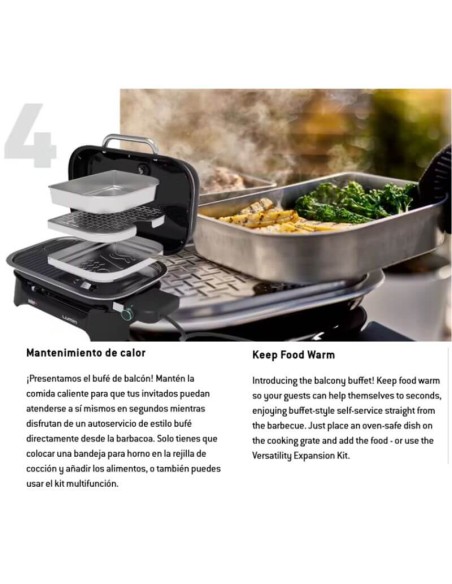 Kit barbacoa eléctrica LUMIN (barbacoa + soporte + plancha) Weber®