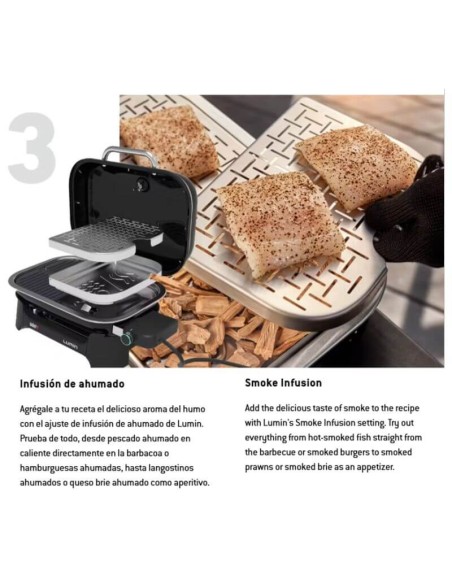 Kit barbacoa eléctrica LUMIN (barbacoa + soporte + plancha) Weber®
