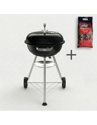 Barbacoa de carbón Compact Kettle 47 cm Weber® parrilla redonda para jardín y terraza
