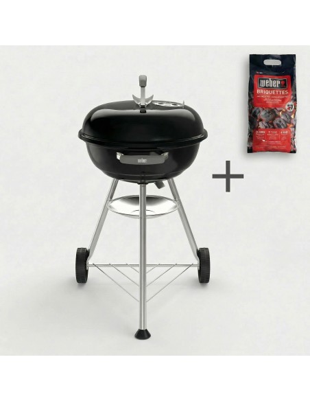 Barbacoa de carbón Compact Kettle 47 cm Weber® parrilla redonda para jardín y terraza