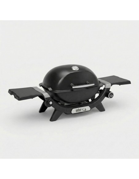 Barbacoa de gas Weber® Q 1200N con mesas laterales vista lateral