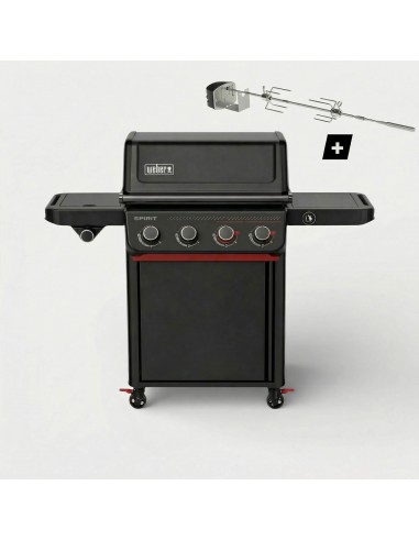 Barbacoa de gas Spirit EPX-435R Stealth Edition Weber® con 4 quemadores y tapa