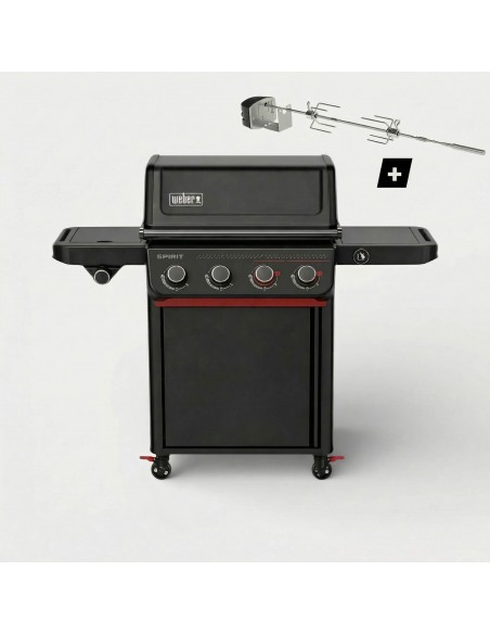 Barbacoa de gas Spirit EPX-435R Stealth Edition Weber® con 4 quemadores y tapa