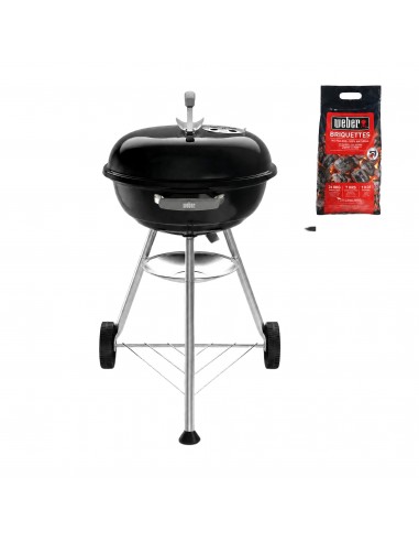 Barbacoa de carbón Compact Kettle 47 cm Weber® parrilla redonda para jardín y terraza