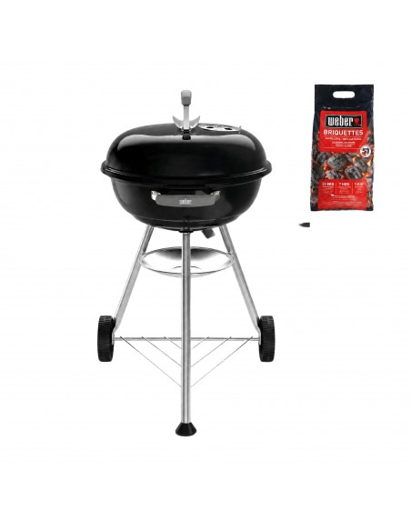 Barbacoa de carbón Compact Kettle 47 cm Weber® parrilla redonda para jardín y terraza