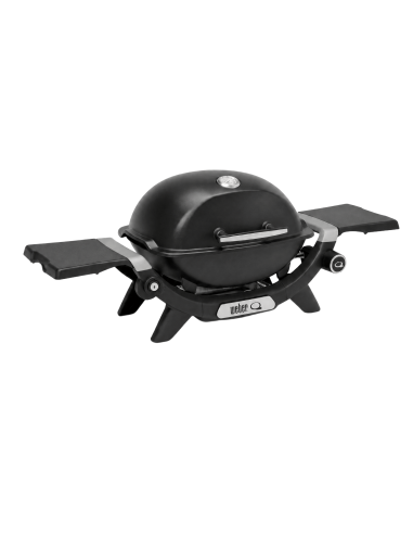 Barbacoa de gas Weber® Q 1200N con mesas laterales vista lateral