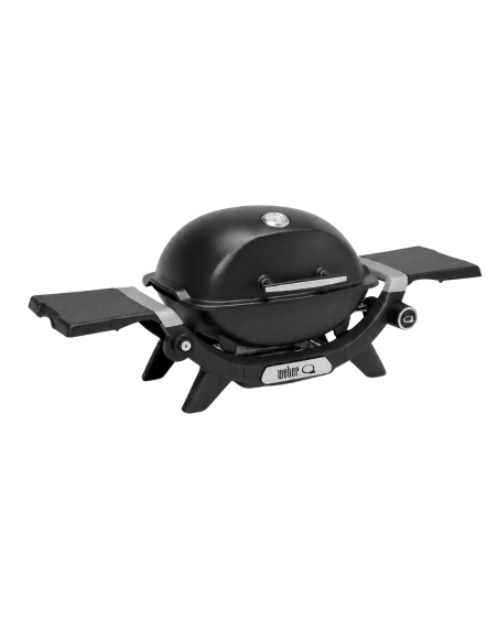 Barbacoa de gas Weber® Q 1200N con mesas laterales vista lateral
