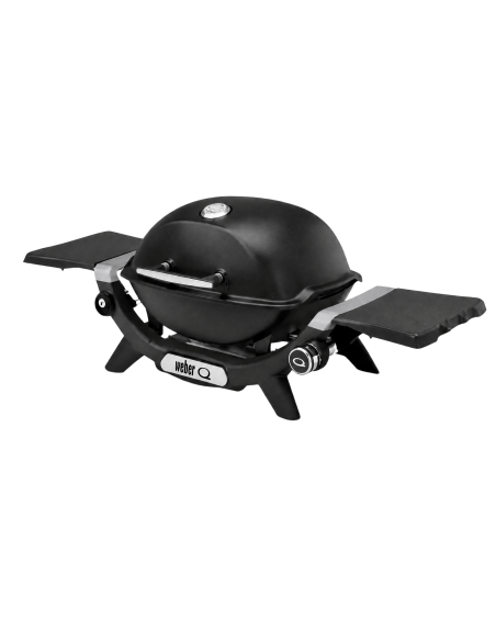 Barbacoa de gas Weber® Q 1200N con mesas laterales vista lateral