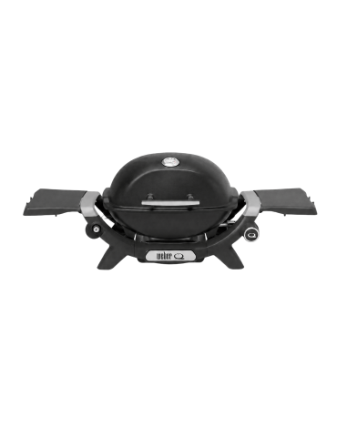 Barbacoa de gas Weber® Q 1200N con mesas laterales vista frontal
