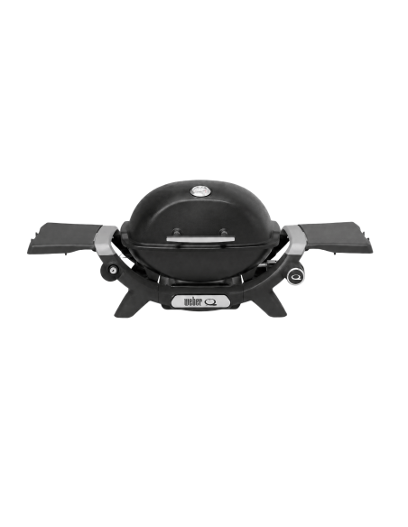 Barbacoa de gas Weber® Q 1200N con mesas laterales vista frontal